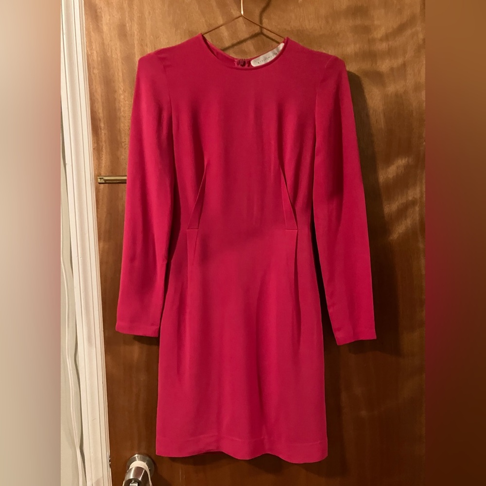 Stella McCartney Pink Long Sleeve Shift Dress Size 36 XS Authentic Minimal Cute